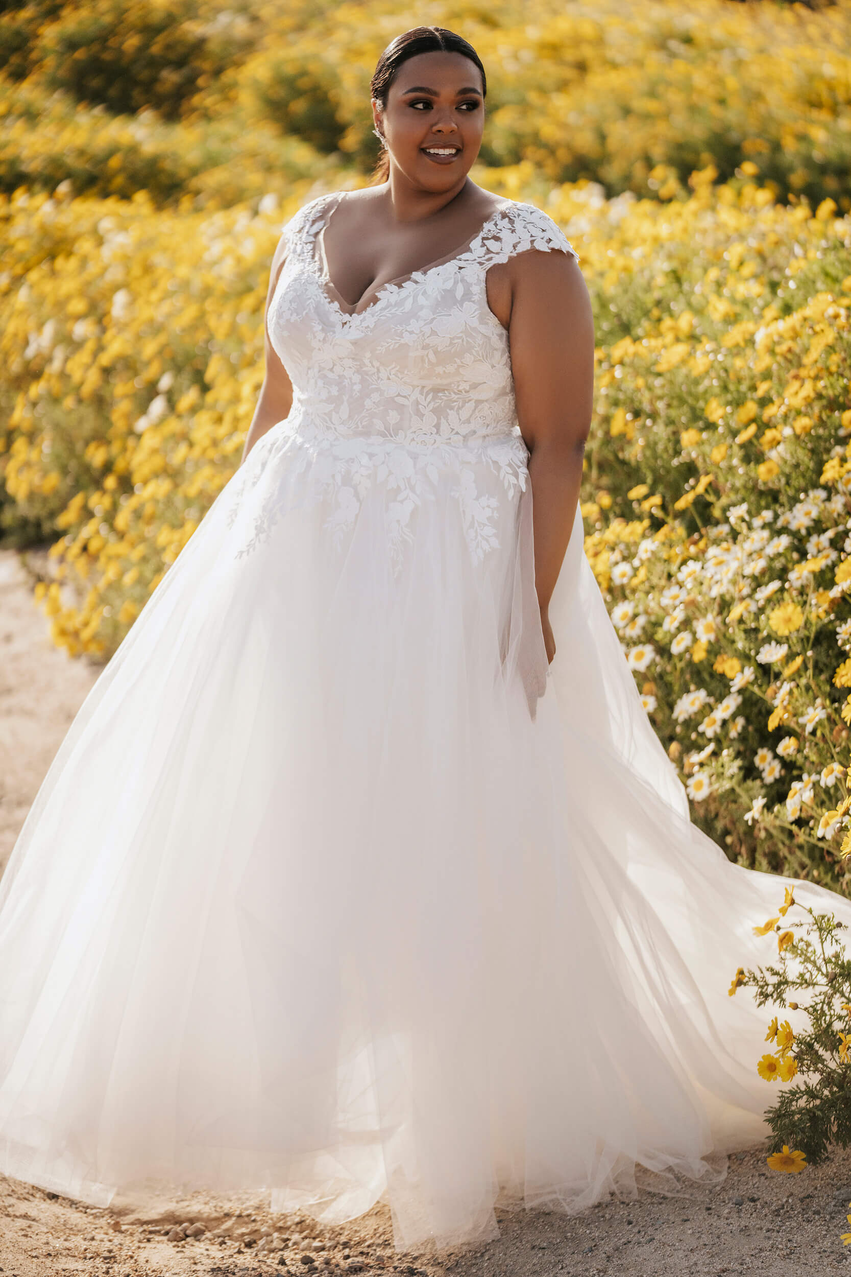 Simple Plus Size Wedding Dresses V Neck Satin A Line Sweep Train Bridal  Gowns